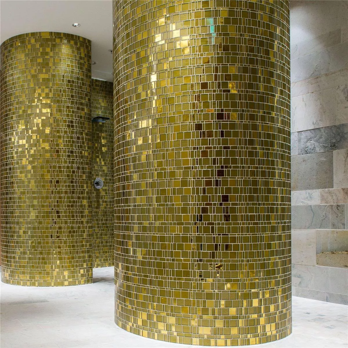 Skleněné Dlaždice Trend Recyklace Mozaika Liberty Topaz Zlatá