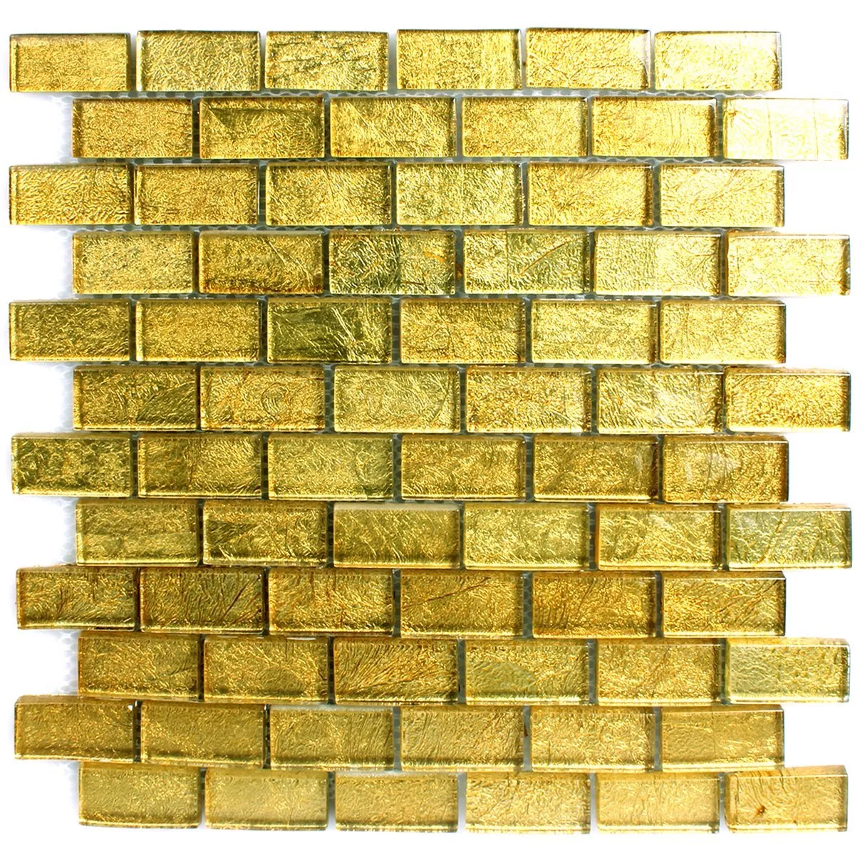 Skleněná Mozaika Dlaždice Zlatá 23x48x8mm