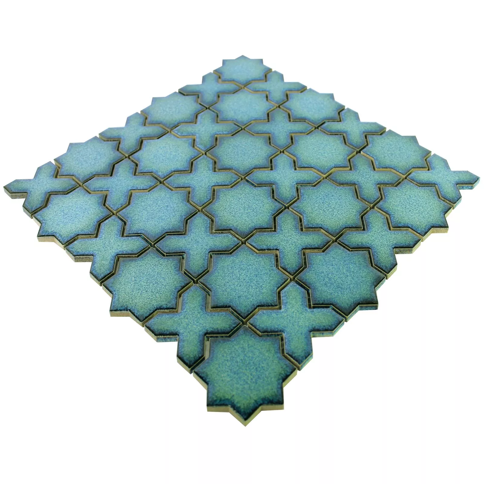 Keramická Mozaika Dlaždice Puebla Hvězda Modrá