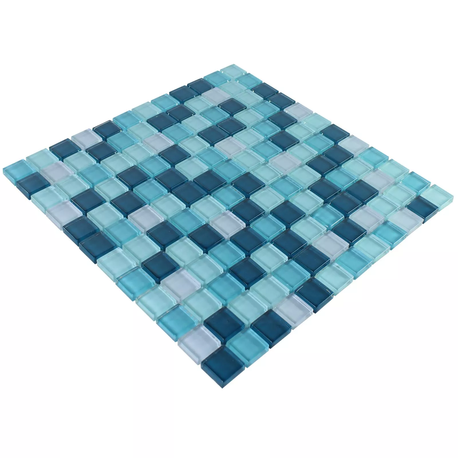 Vzorek Skleněná Mozaika Dlaždice Palikir Modrá Zelená Mix