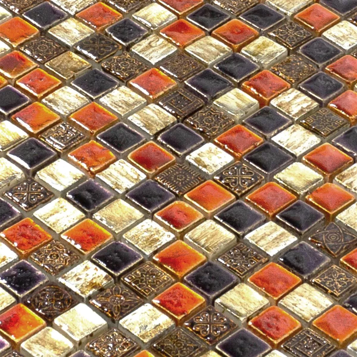 Přírodní Kámen Mozaiková Dlaždice Toskana Červená Měď Mix