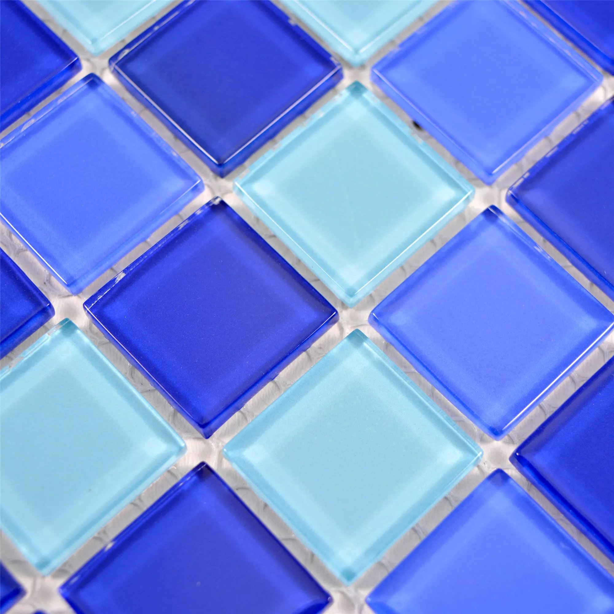 Skleněná Mozaika Dlaždice Bommel Modrá