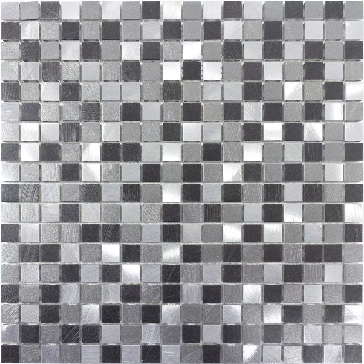 Vzorek Hliník Kov Mozaikové Dlaždice Montezuma Šedá Stříbrná Mix