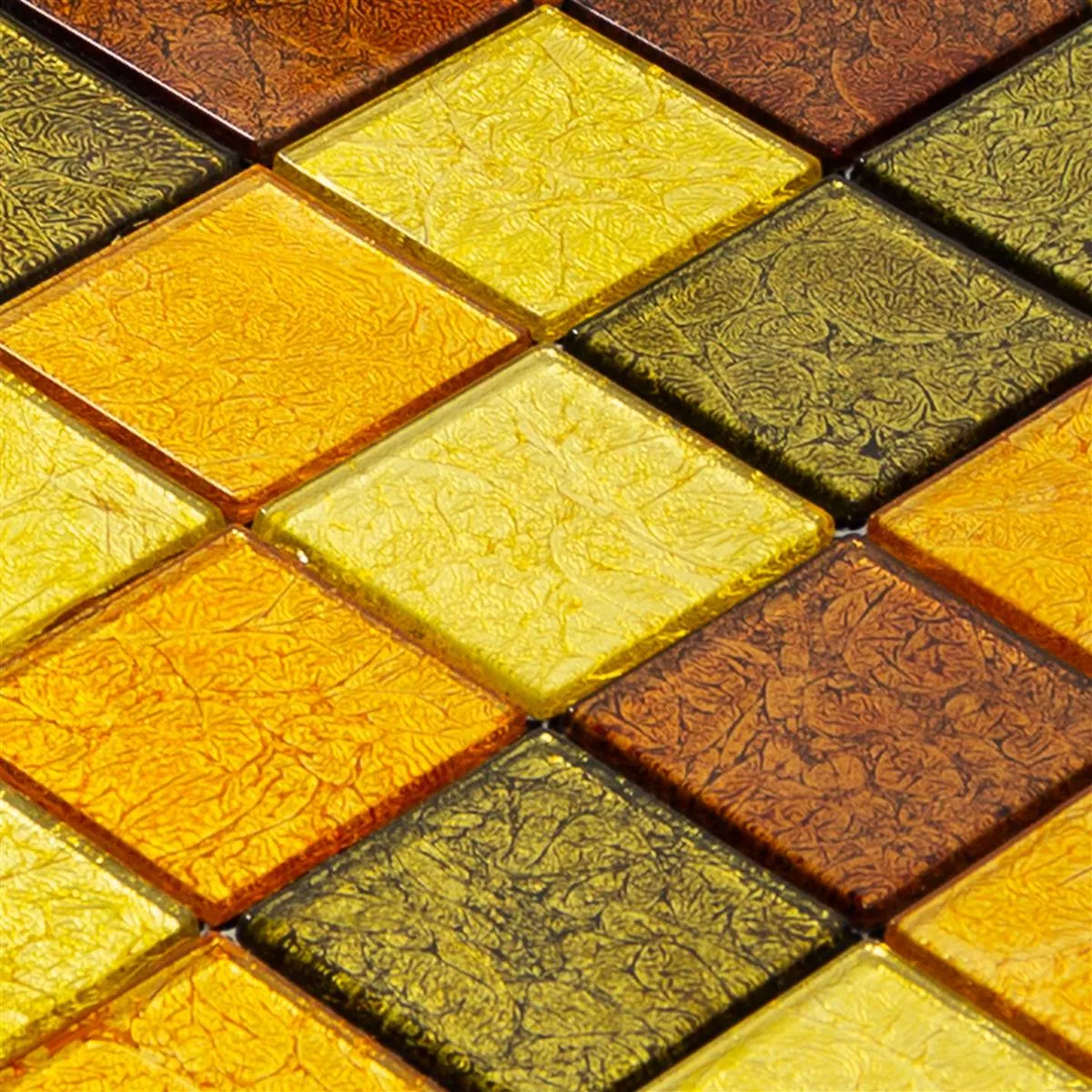 Skleněná Mozaika Dlaždice Curlew Žlutá Oranžová Q48 4mm