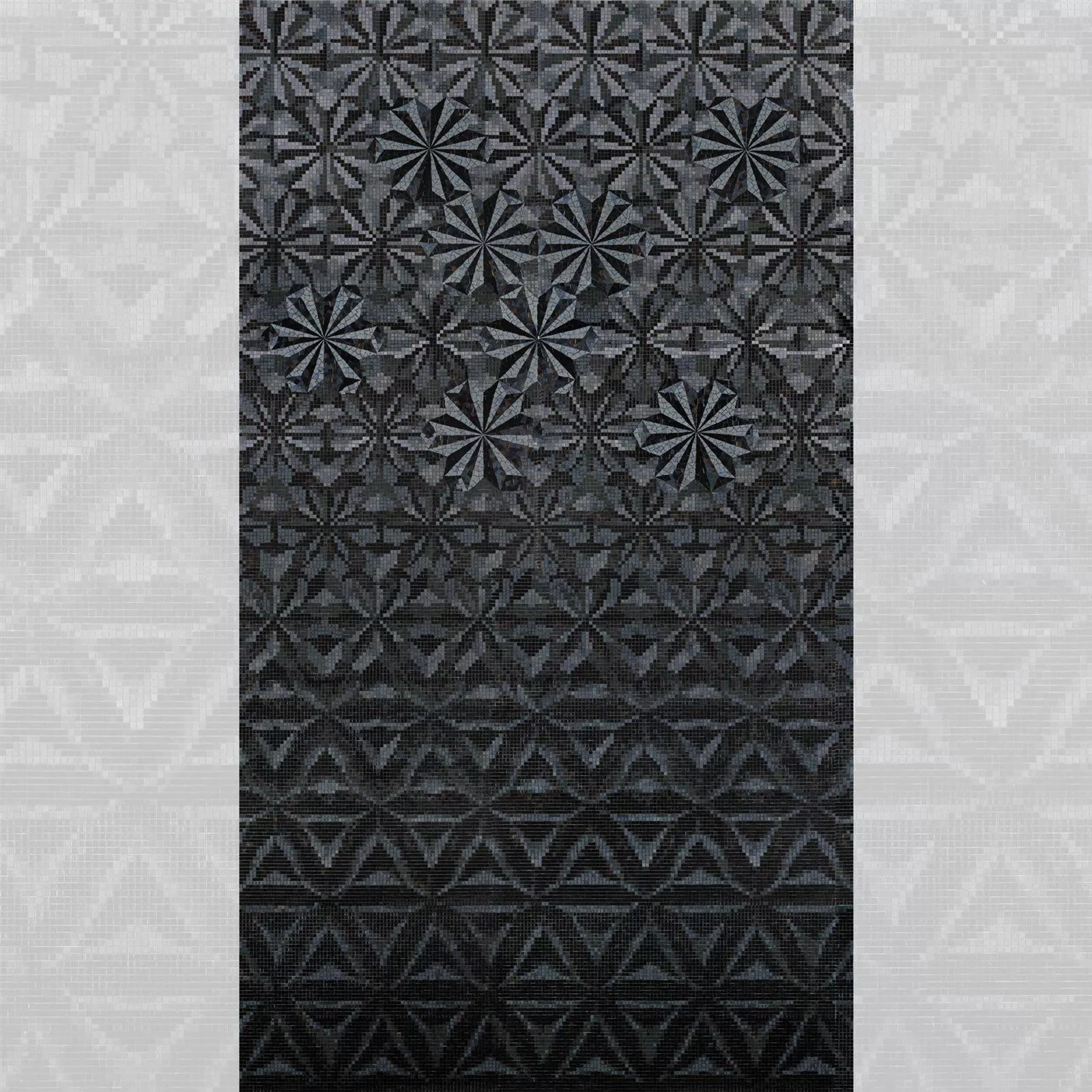 Skleněná Mozaika Obrázek Magicflower Black 170,7x300,3cm