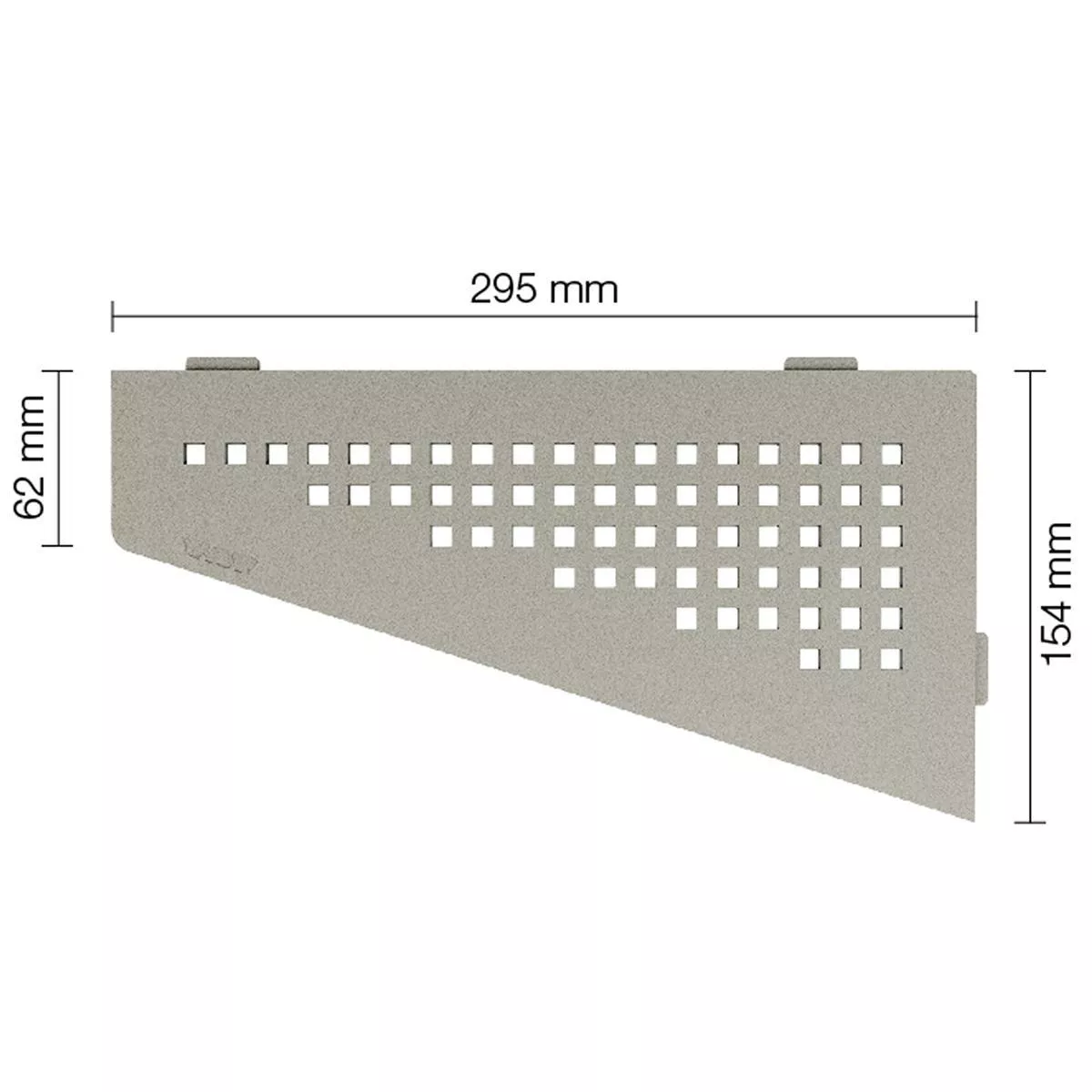 Nástěnná police sprchová police Schlüter čtvercová 15,4x29,5cm čtvercová šedá