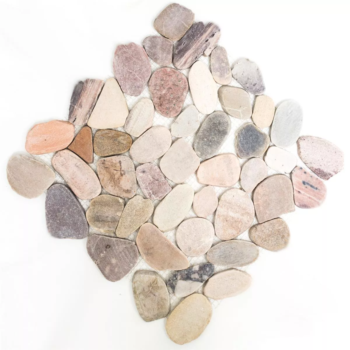 Vzorek Říční Oblázky Mozaika Přírodní Kámen Řezané Kos