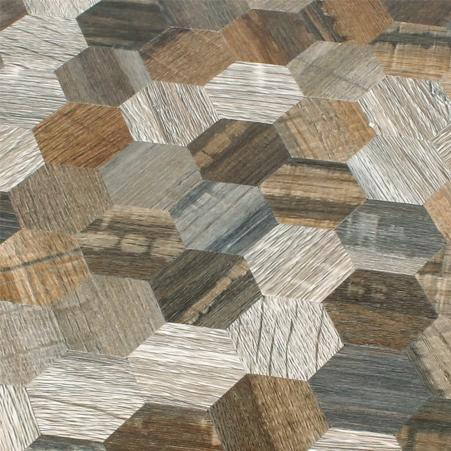 Mozaiková Dlaždice Dřevěný Vzhled Kov Šestiúhelník Samolepicí Morelia