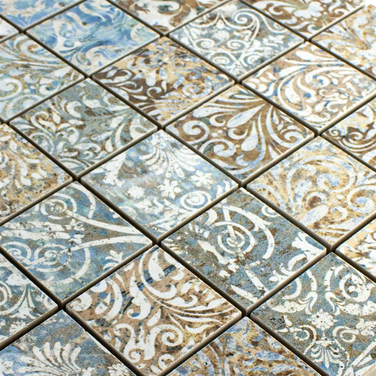 Keramická Mozaika Dlaždice Patchwork Pestrobarevná 47x47mm