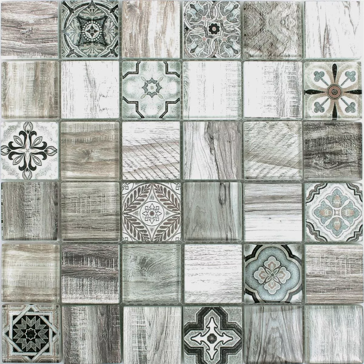 Skleněná Mozaika Dlaždice Dřevěný Vzhled Makarska Béžová