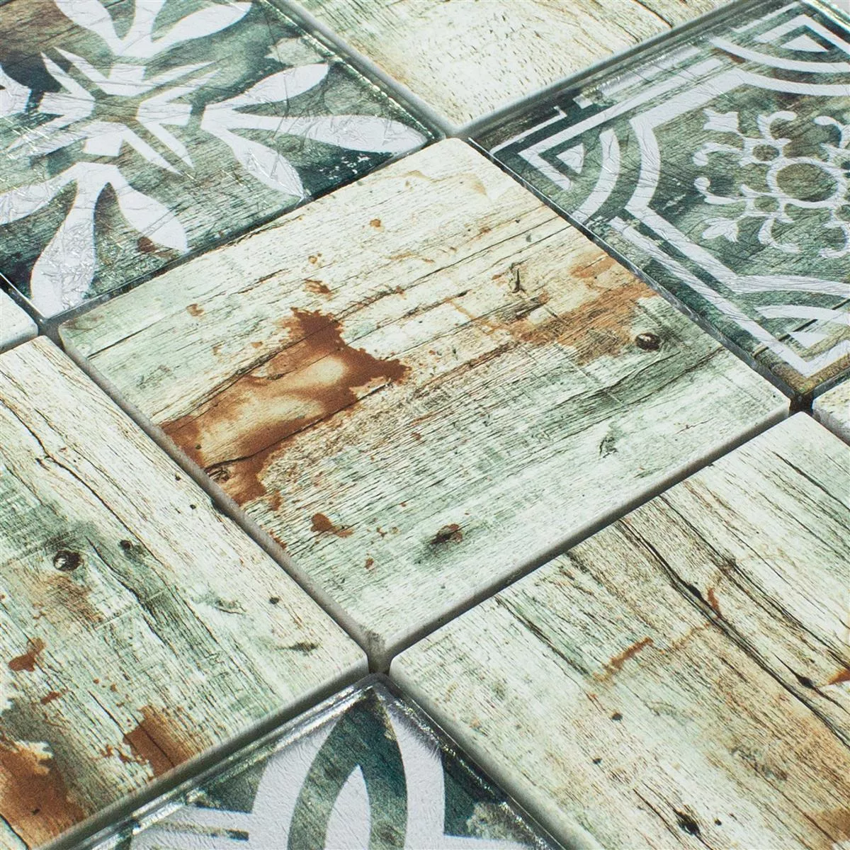 Vzorek Skleněná Mozaika Dlaždice Dřevěný Vzhled Township Béžová Hnědá Q98