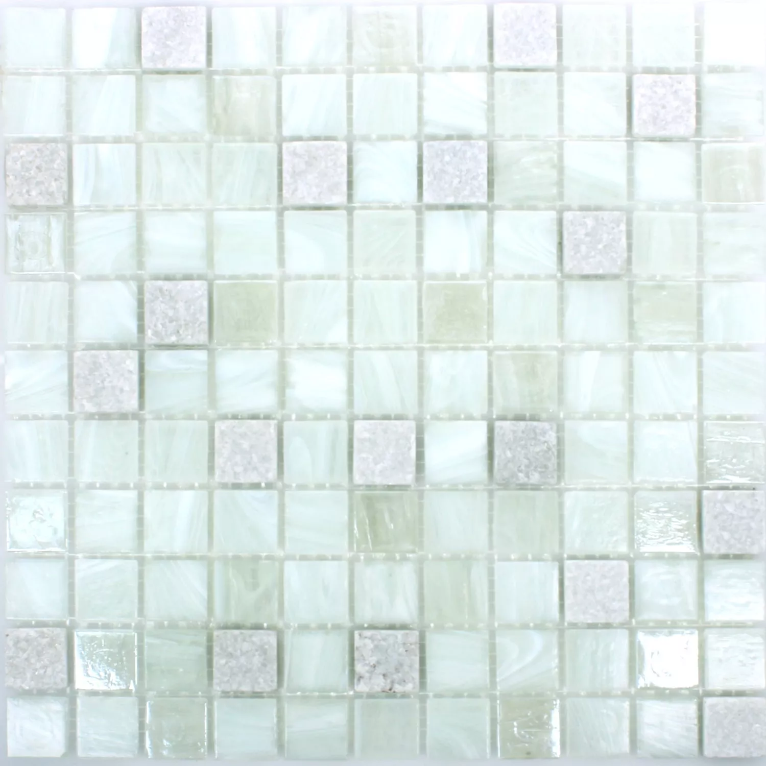 Mozaika Ze Skla A Přírodního Kamene Daily Rush Bílá Cream
