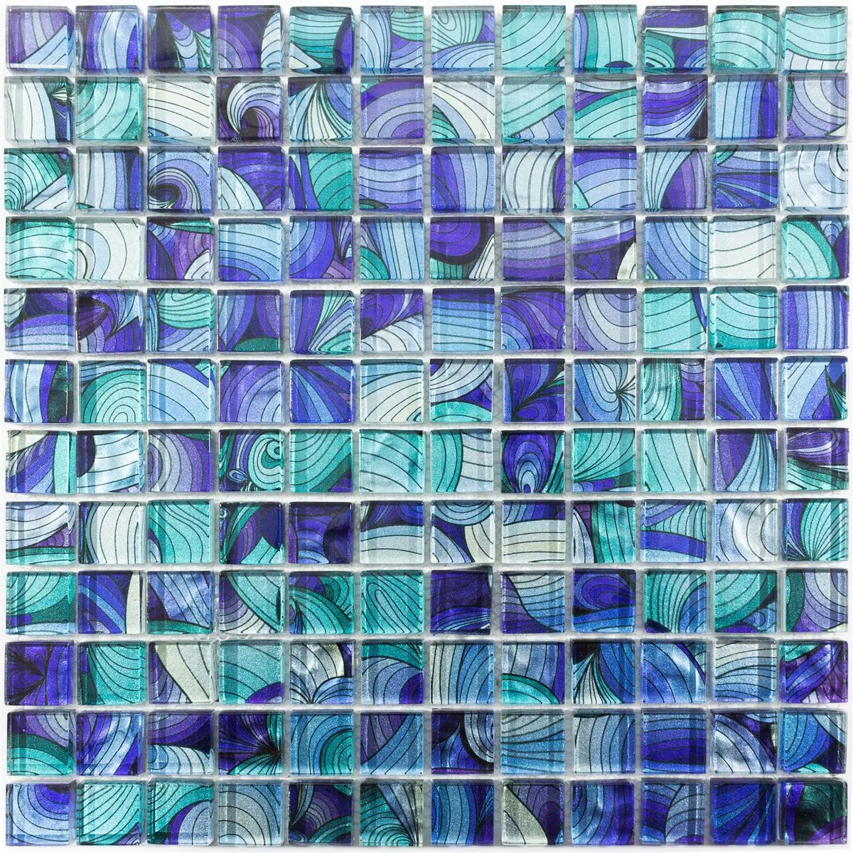 Skleněná Mozaika Dlaždice Atlantis Modrá Tyrkysový