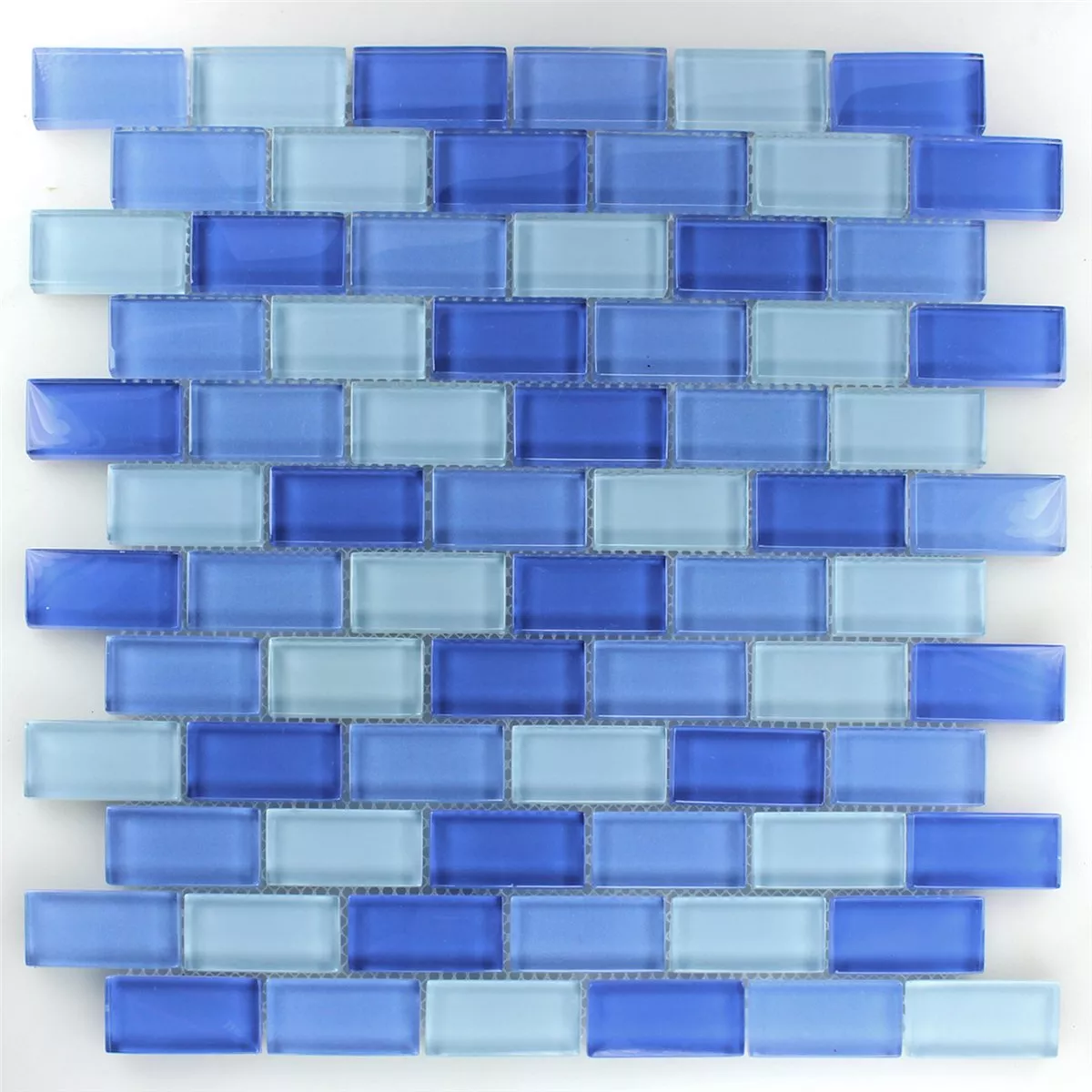 Vzorek Mozaiková Dlaždice Sklo Brick Světle Modrá Mix 