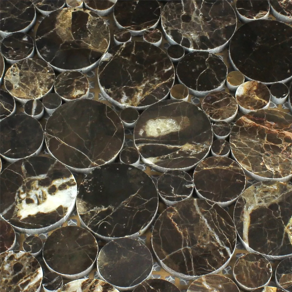 Vzorek Mozaiková Dlaždice Mramor Marimar Zaoblený Emperador Leštěná