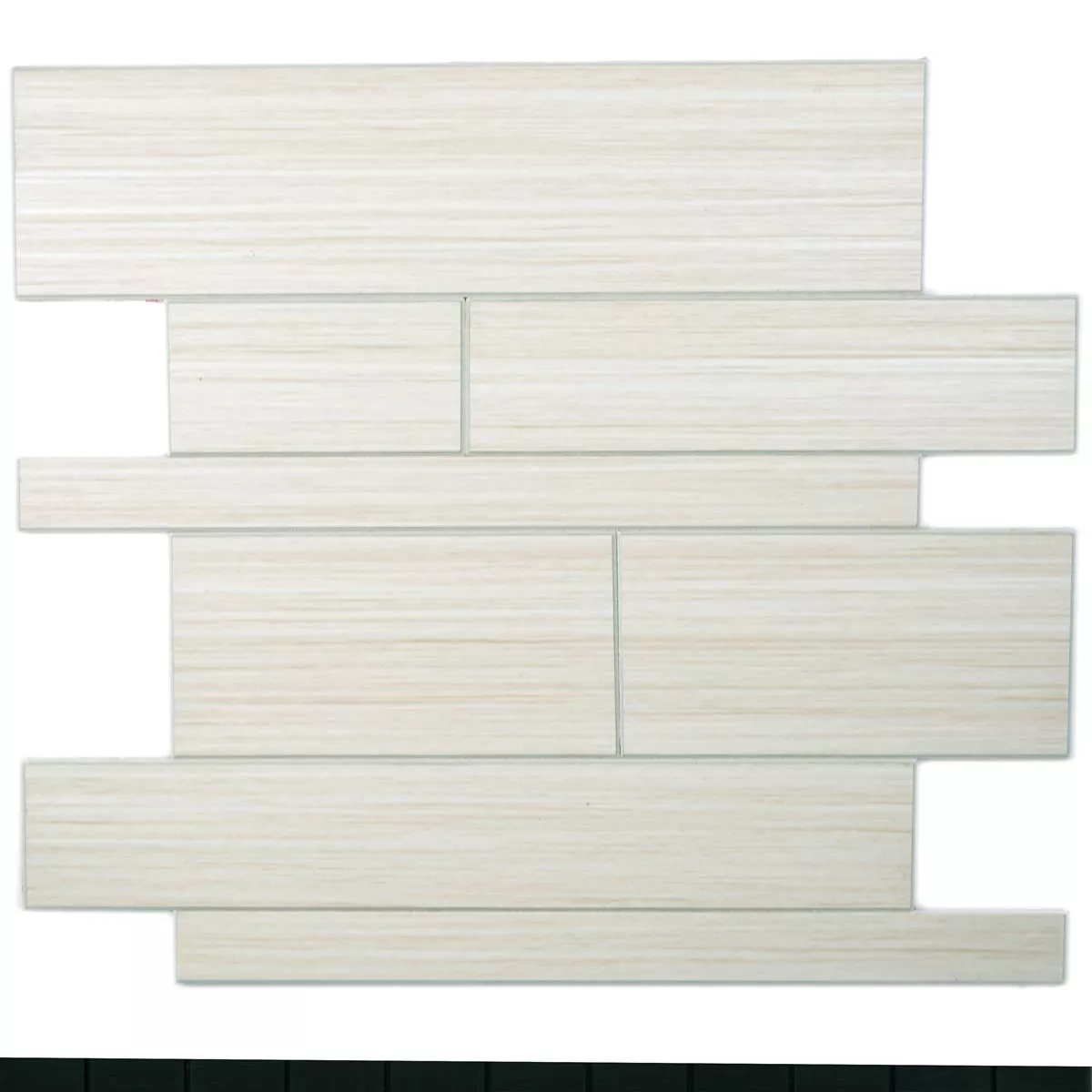 Dřevěný Vzhled Mozaiková Dlaždice Fairmont Samolepicí Bílá