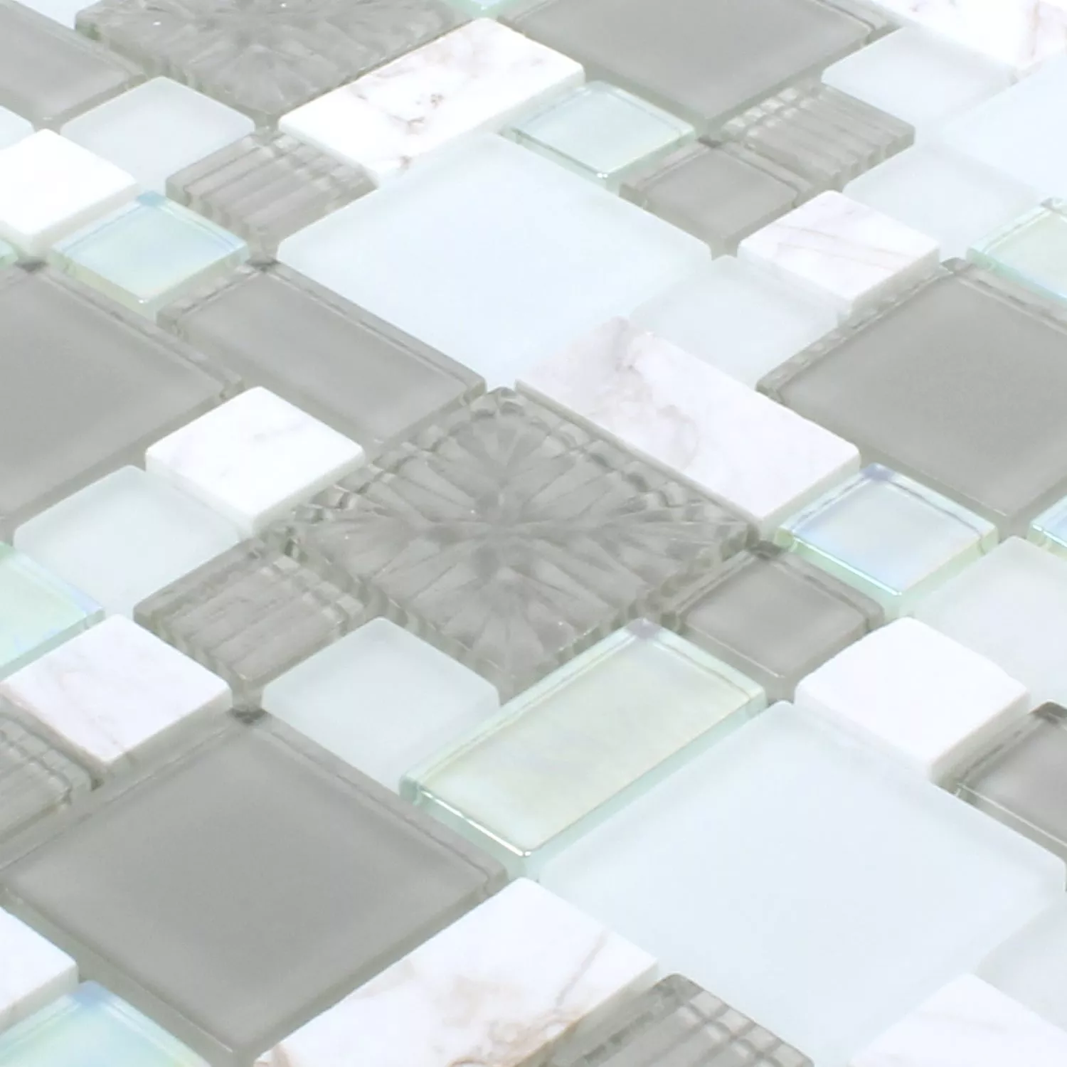 Vzorek Mozaiková Dlaždice Norderney Sklo Přírodní Kámen Mix