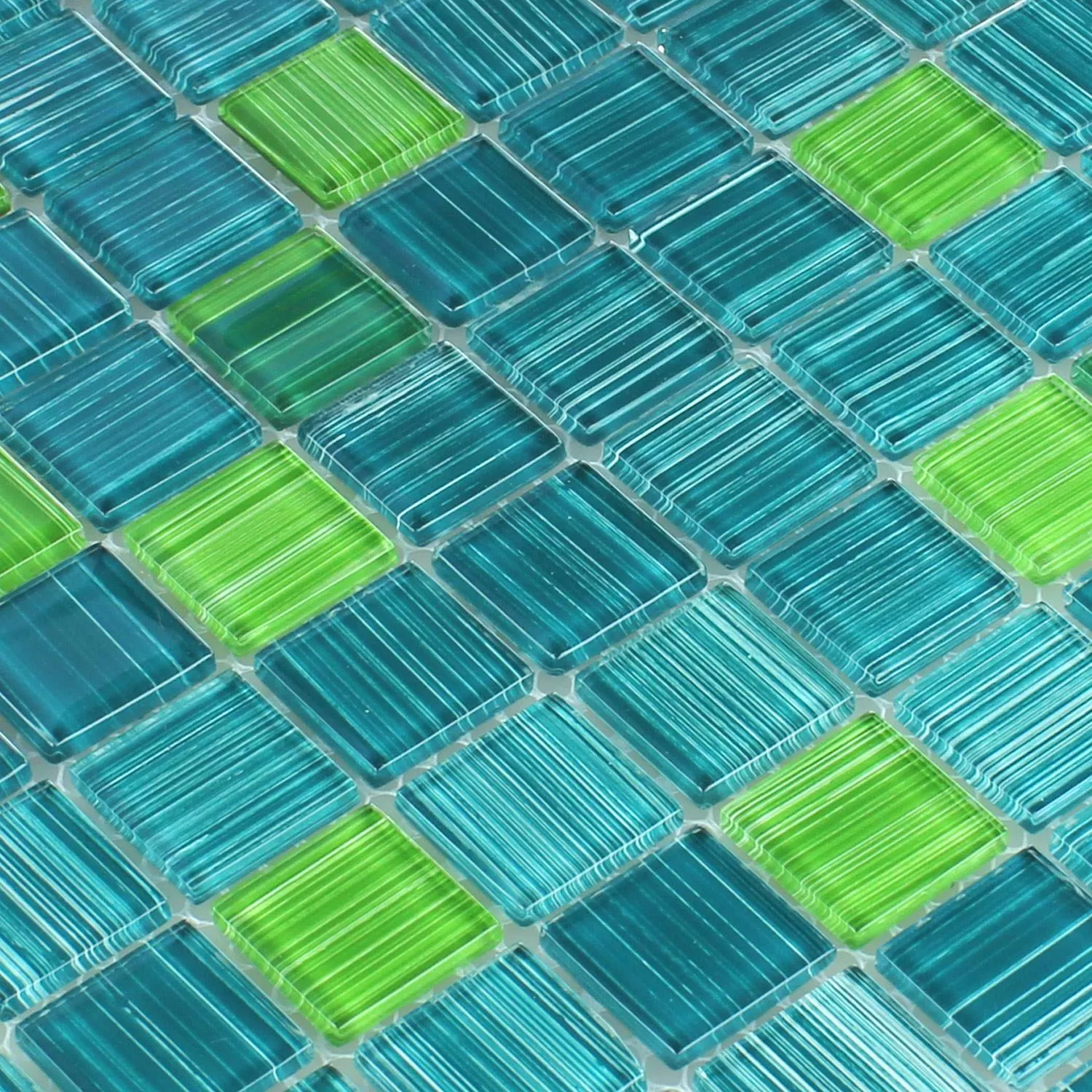 Skleněná Mozaika Dlaždice Pruhovaný Zelená Mix
