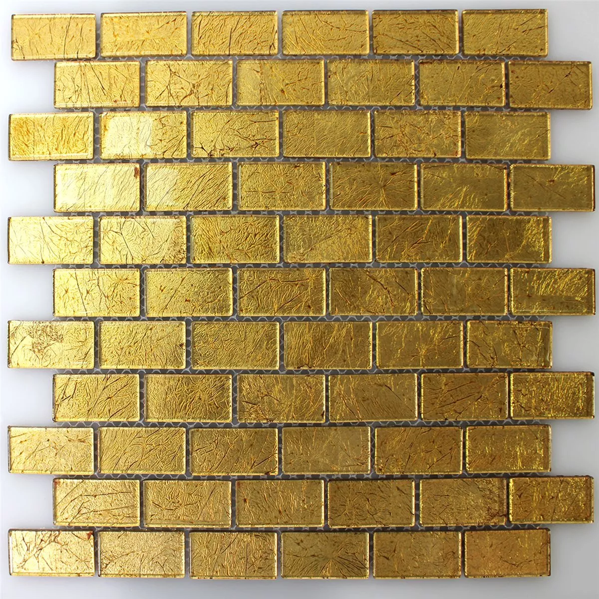 Mozaiková Dlaždice Sklo Brick Křišťál Zlatá Struktura