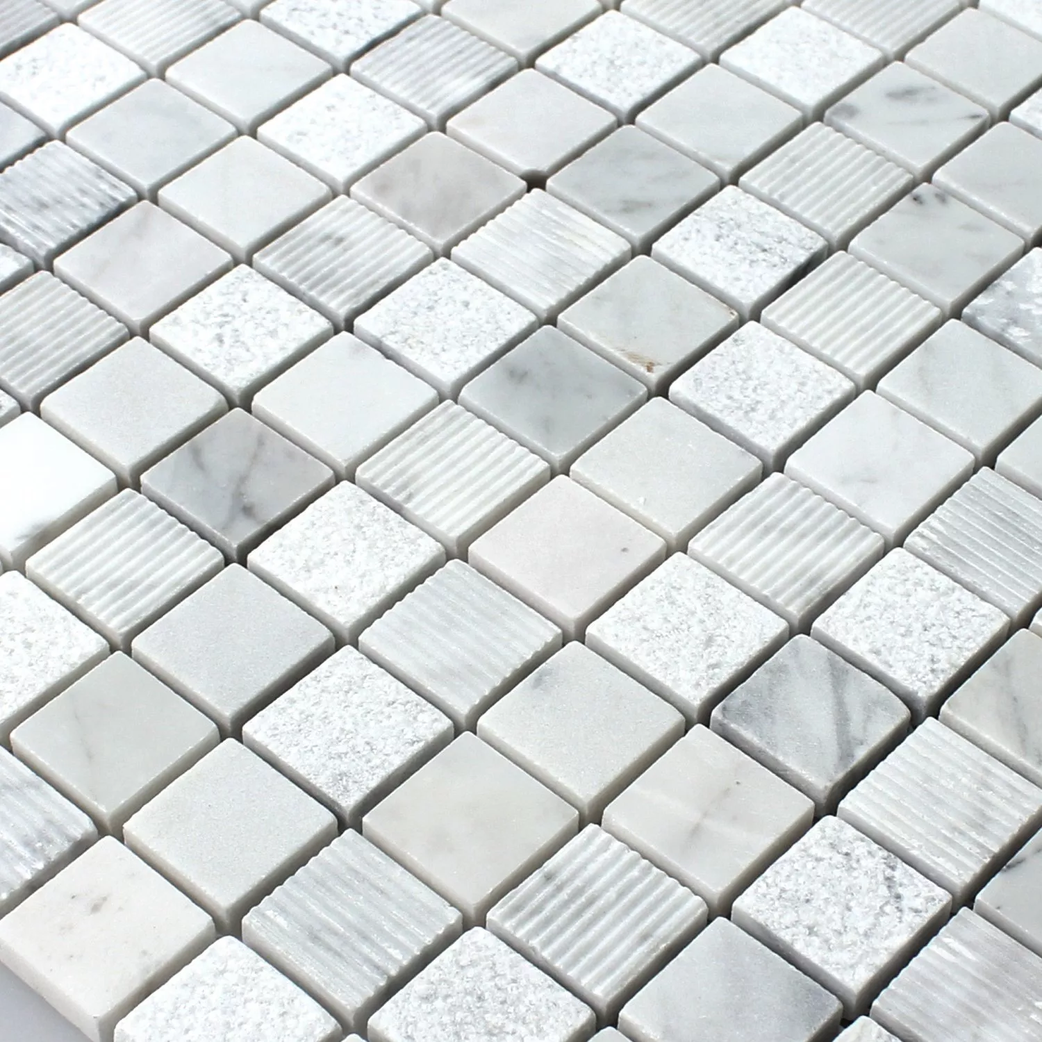 Vzorek Mozaiková Dlaždice Přírodní Kámen Carrara Bílá
