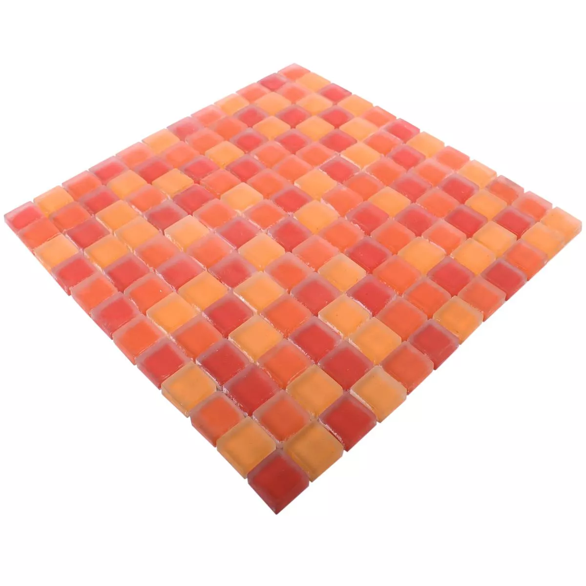 Skleněná Mozaika Dlaždice Blossom Červenooranžová Mix Matný