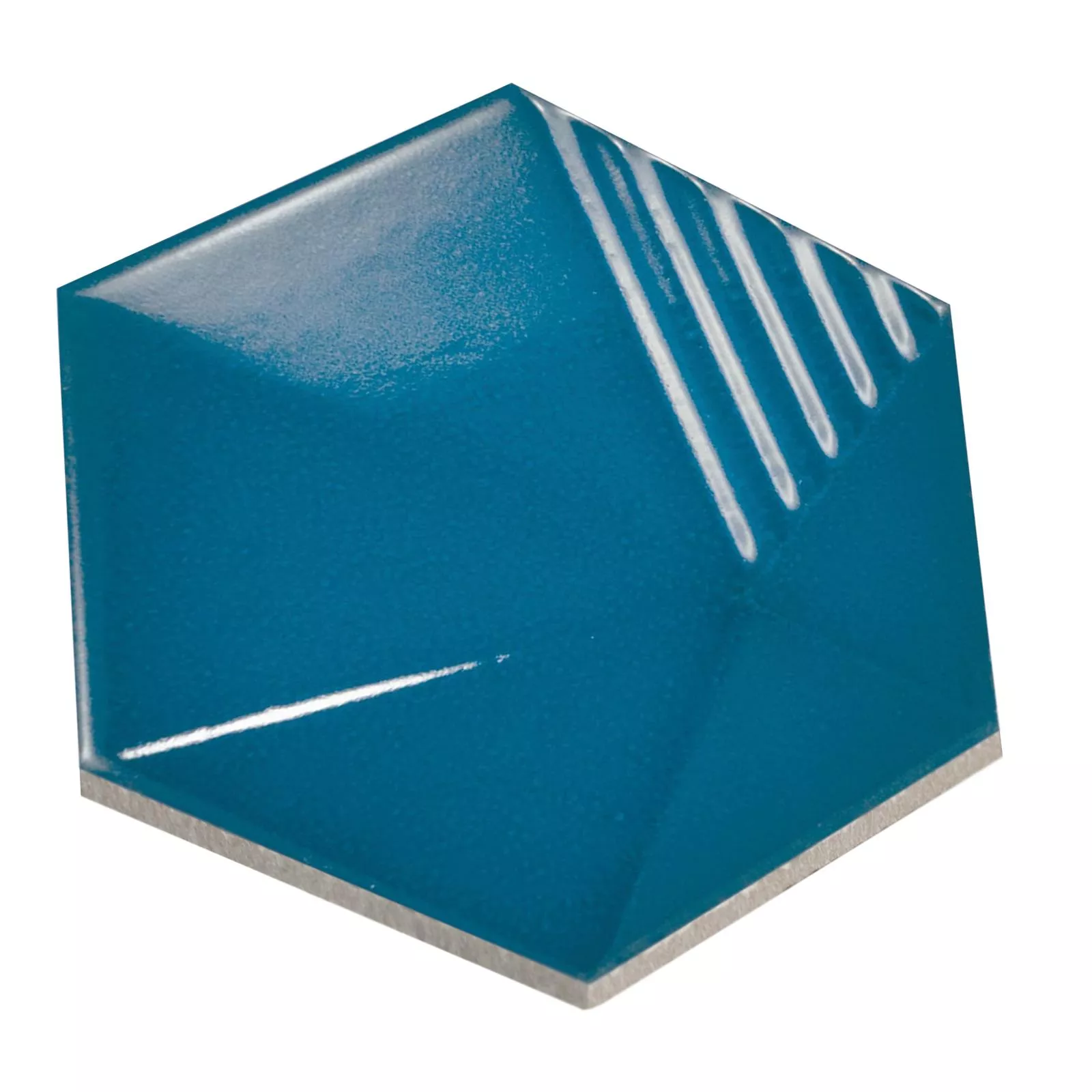 Vzorek Nástěnné Obklady Rockford 3D Šestiúhelník 12,4x10,7cm Modrá