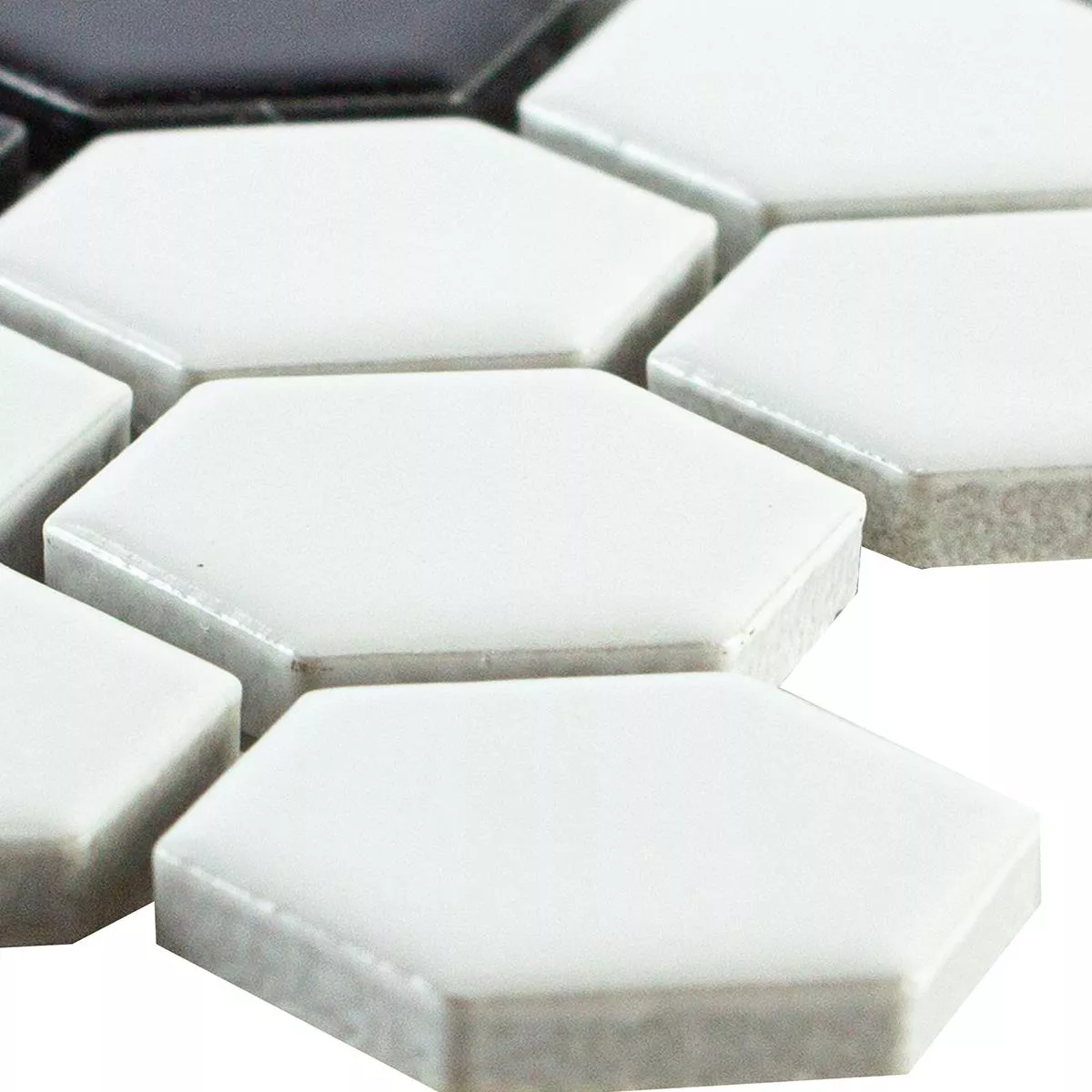 Vzorek Keramika Keramická Mozaika Carlsbad Květina Černá Bílá
