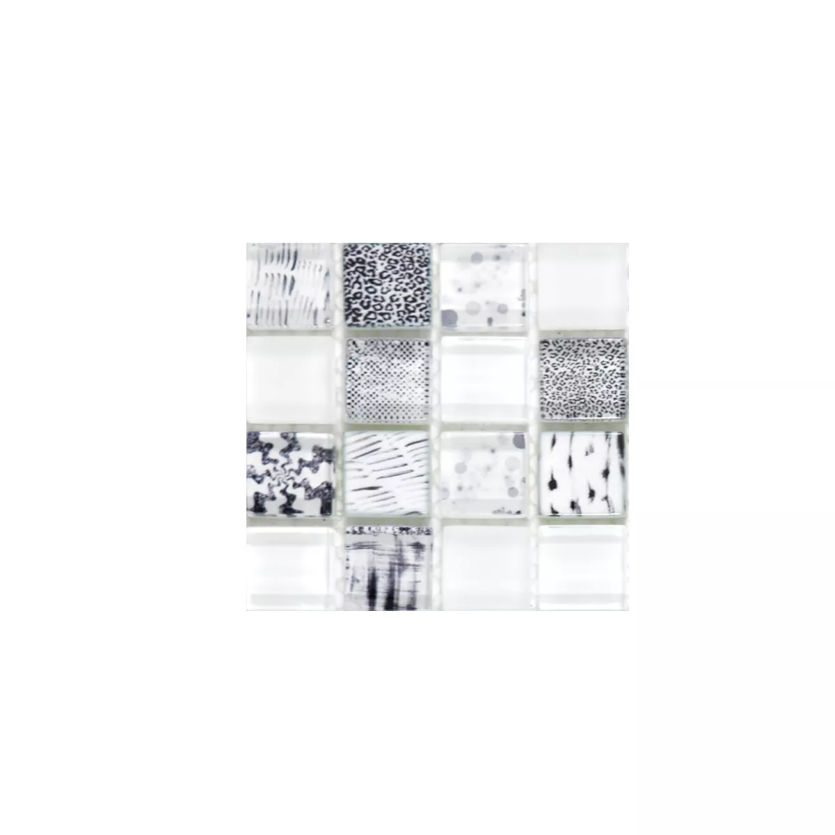 Vzorek Skleněná Mozaika Dlaždice Cornelia Retro Vzhled Super Bílá