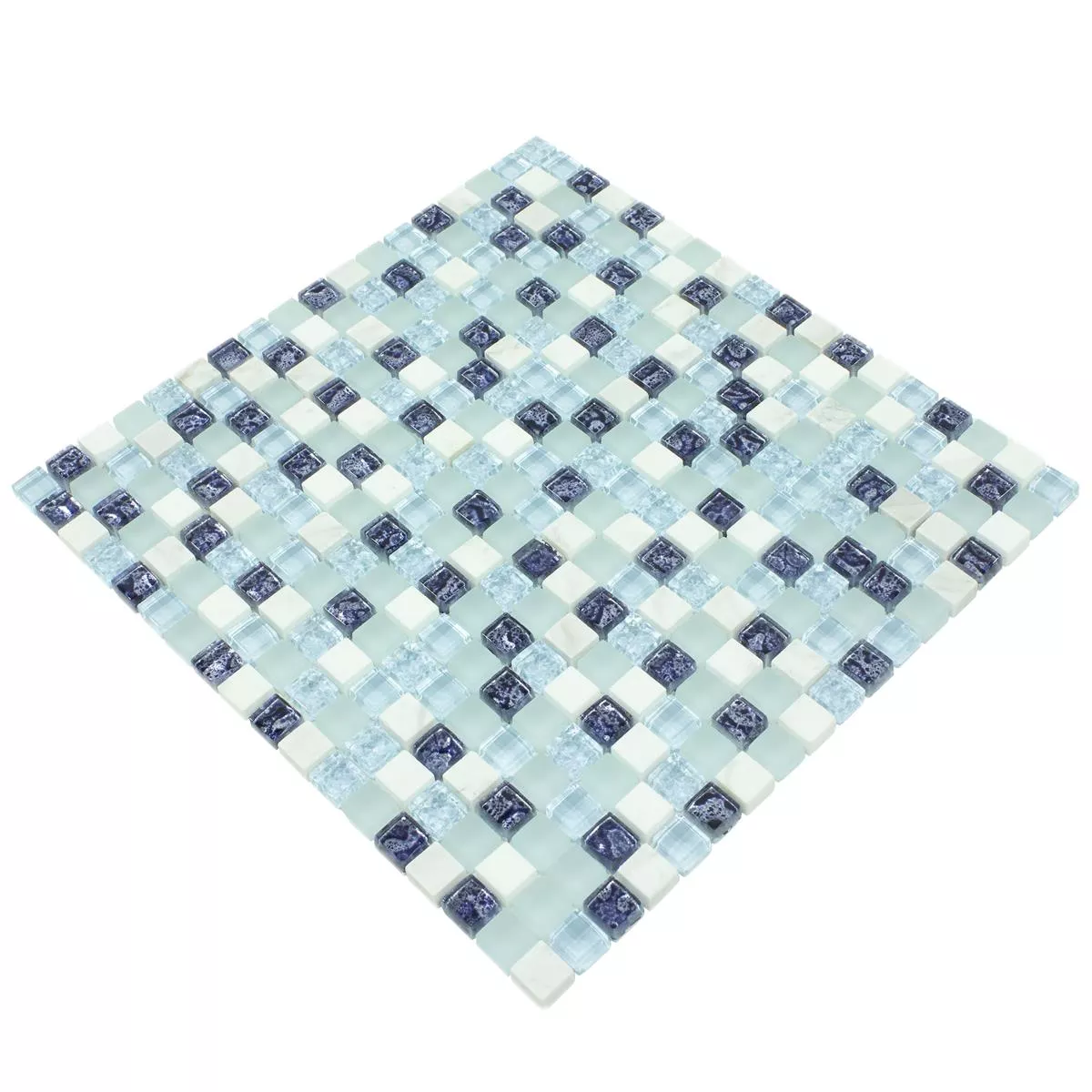 Skleněná Mozaika Dlaždice Lexington Sklo Materiálová Směs Modrá