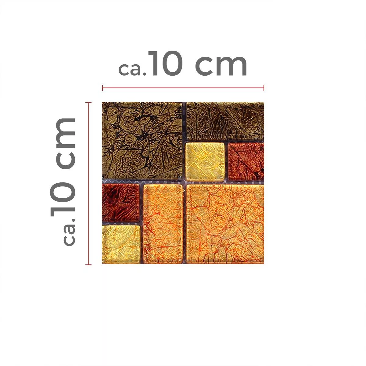 Vzorek Skleněná Mozaika Dlaždice Curlew Žlutá Oranžová ix