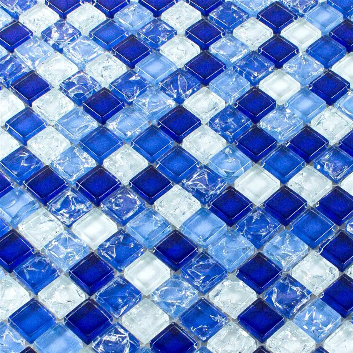 Vzorek Skleněná Mozaika Dlaždice Overland Modrá Bílá