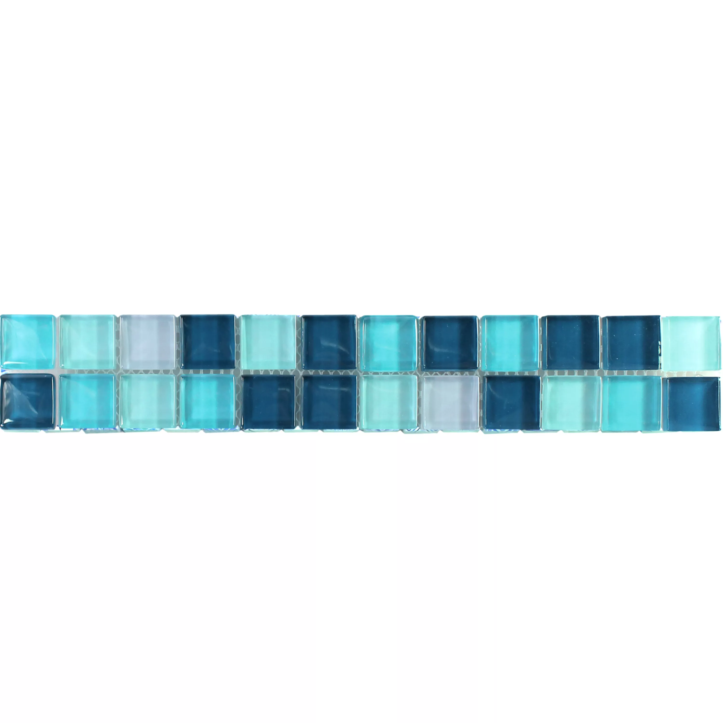 Skleněná Mozaika Obkladové Bordury Akron Modrá Zelená