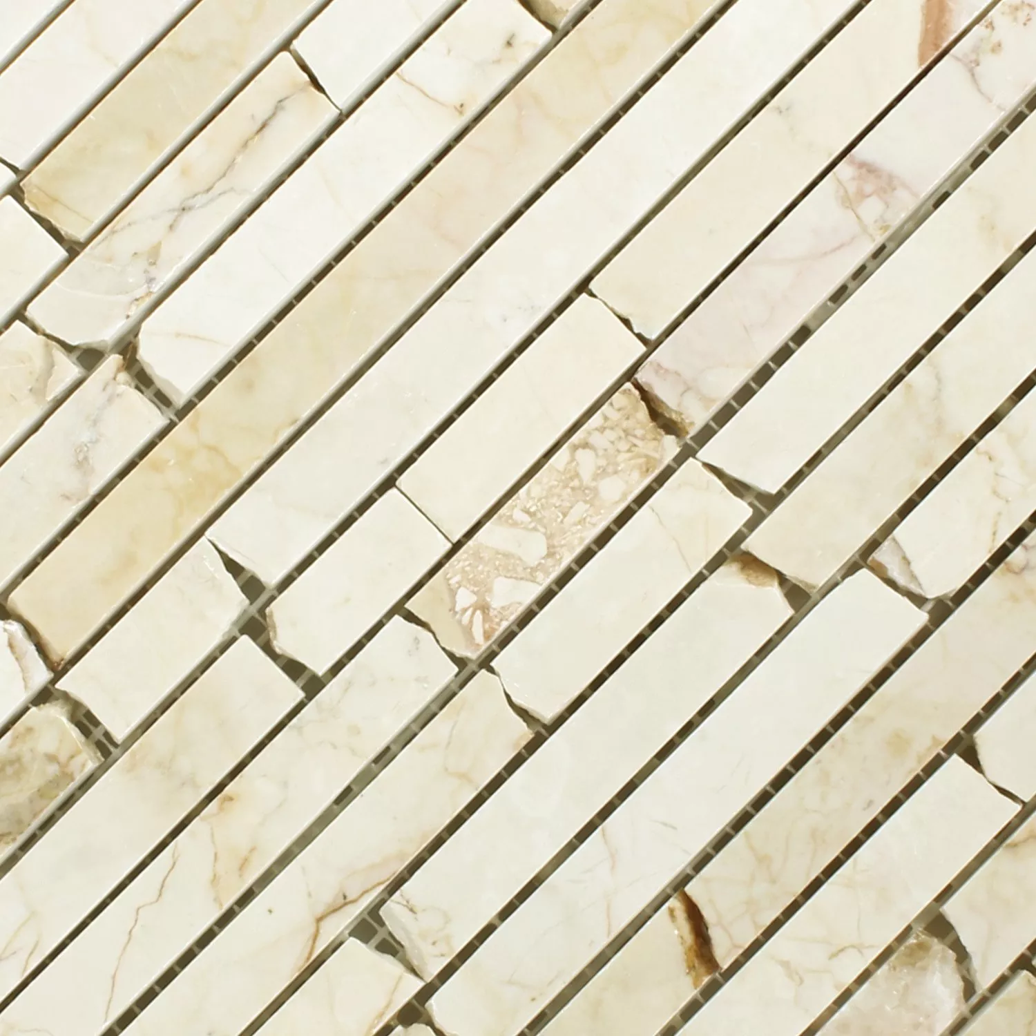 Vzorek Mramor Brick Mozaikové Dlaždice Golden Cream Leštěná
