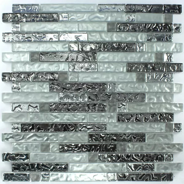 Vzorek Skleněná Mozaika Dlaždice Stříbrná Kov Kapka Vody