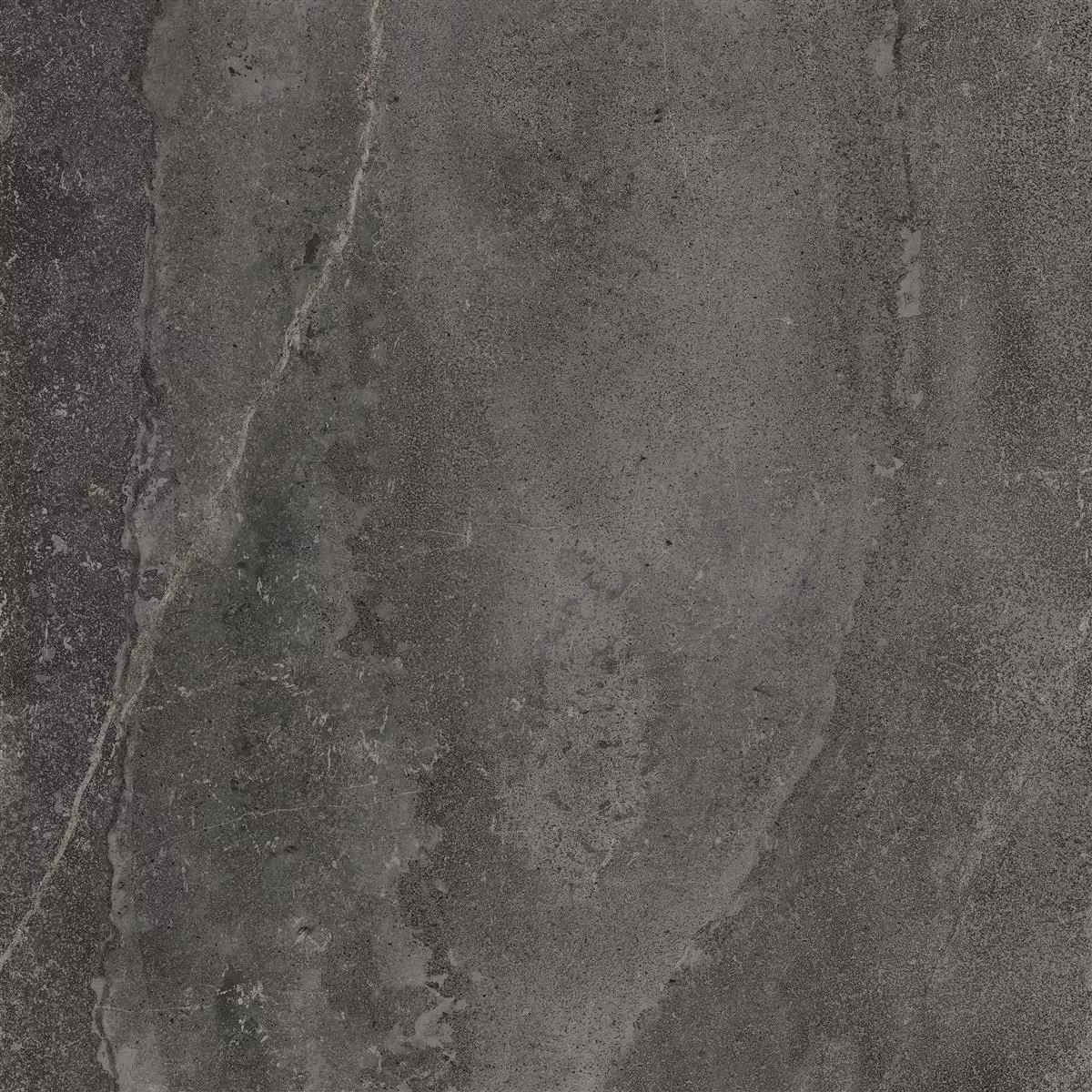 Vzorek Podlahové Dlaždice Detmold Vzhled Přírodního Kamene 60x60cm Antracitová