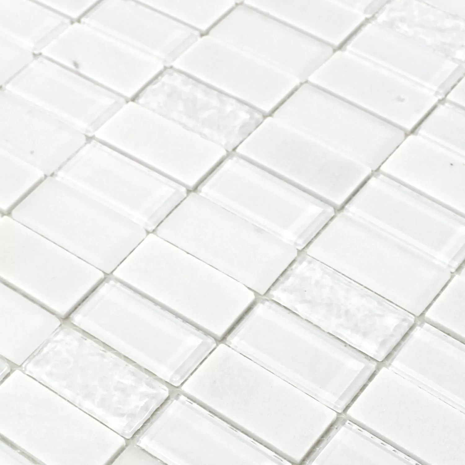 Vzorek Samolepící Mozaika Přírodní Kámen Sklo Mix Bílá Leštěná