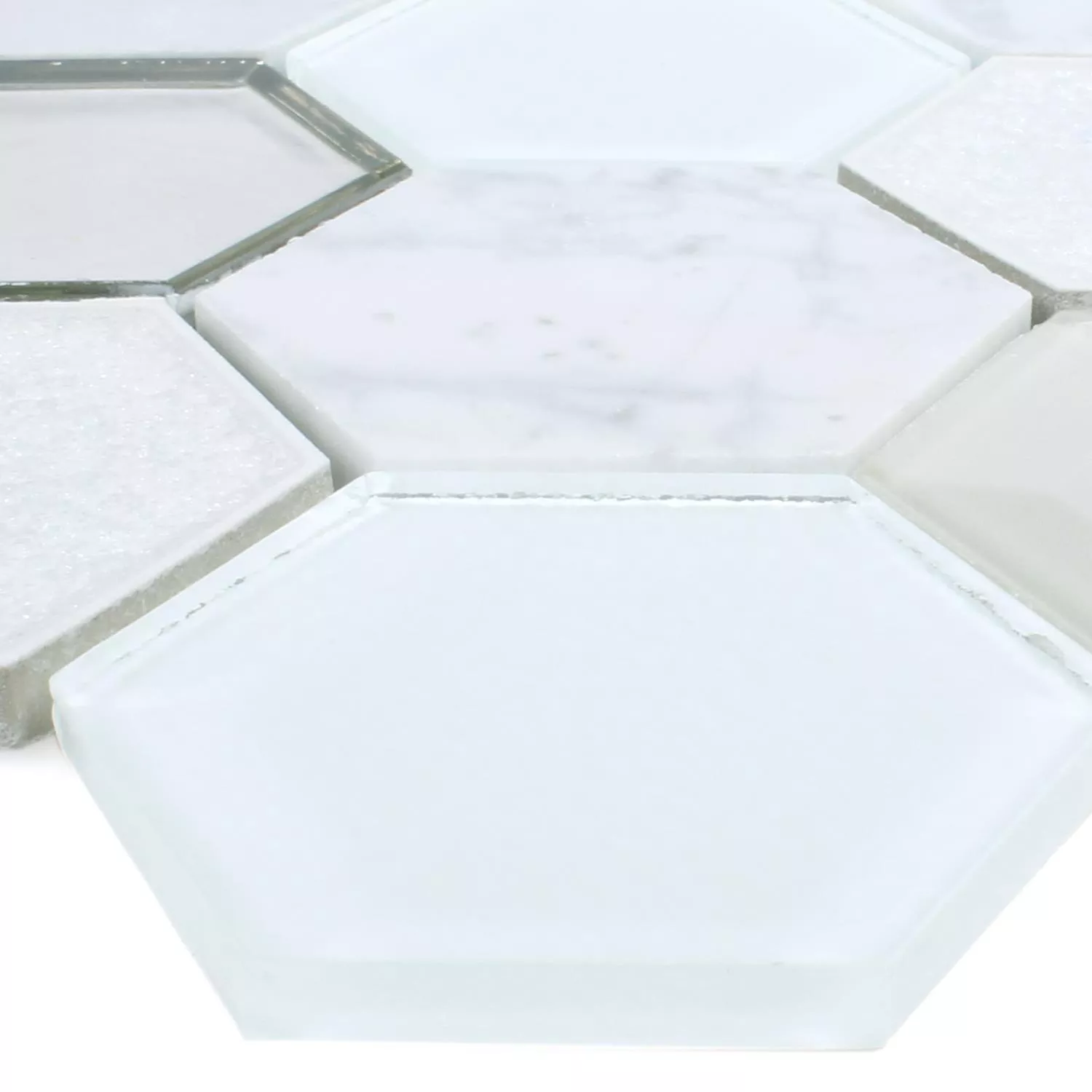 Vzorek Mozaiková Dlaždice Concrete Sklo Přírodní Kámen 3D Bílá