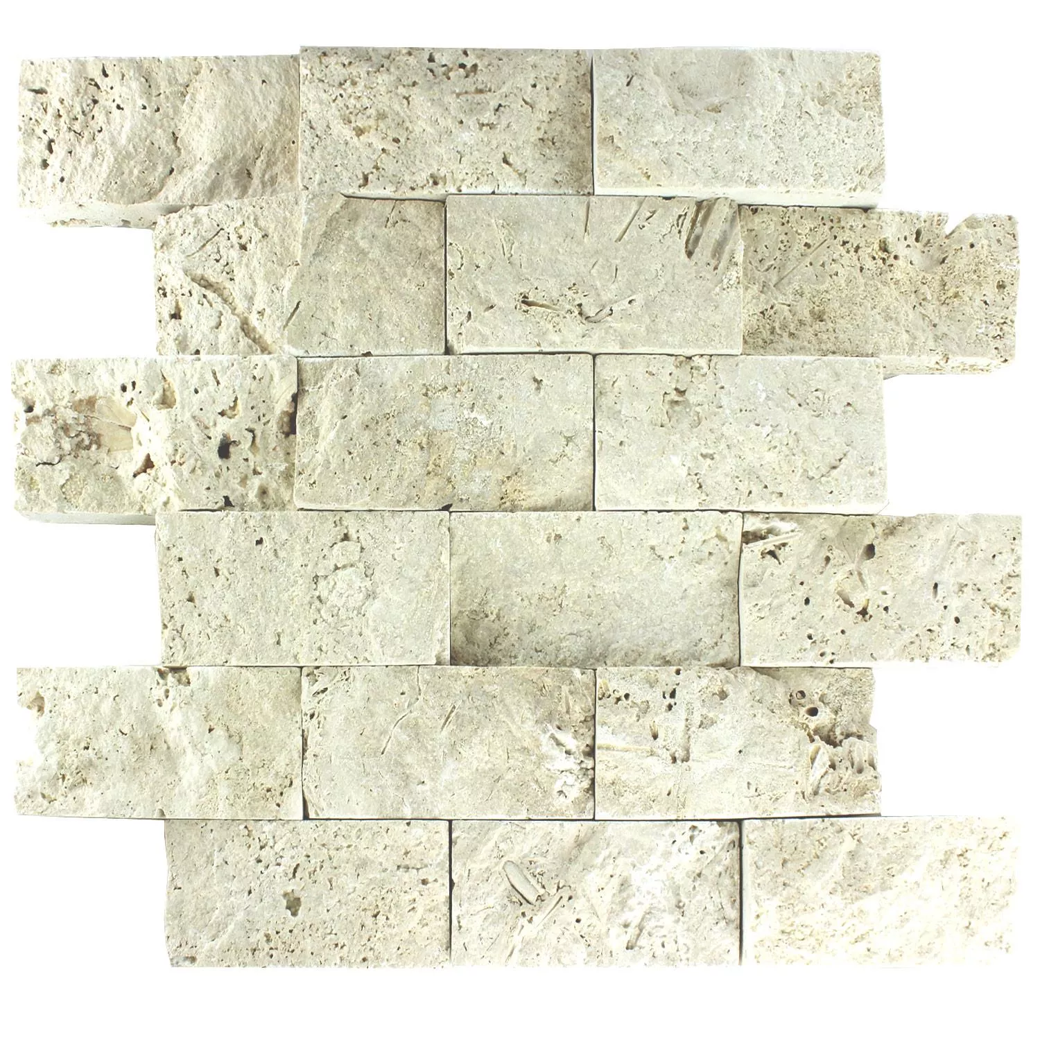 Mozaiková Dlaždice Přírodní Kámen 3D Sumba Chiaro Brick
