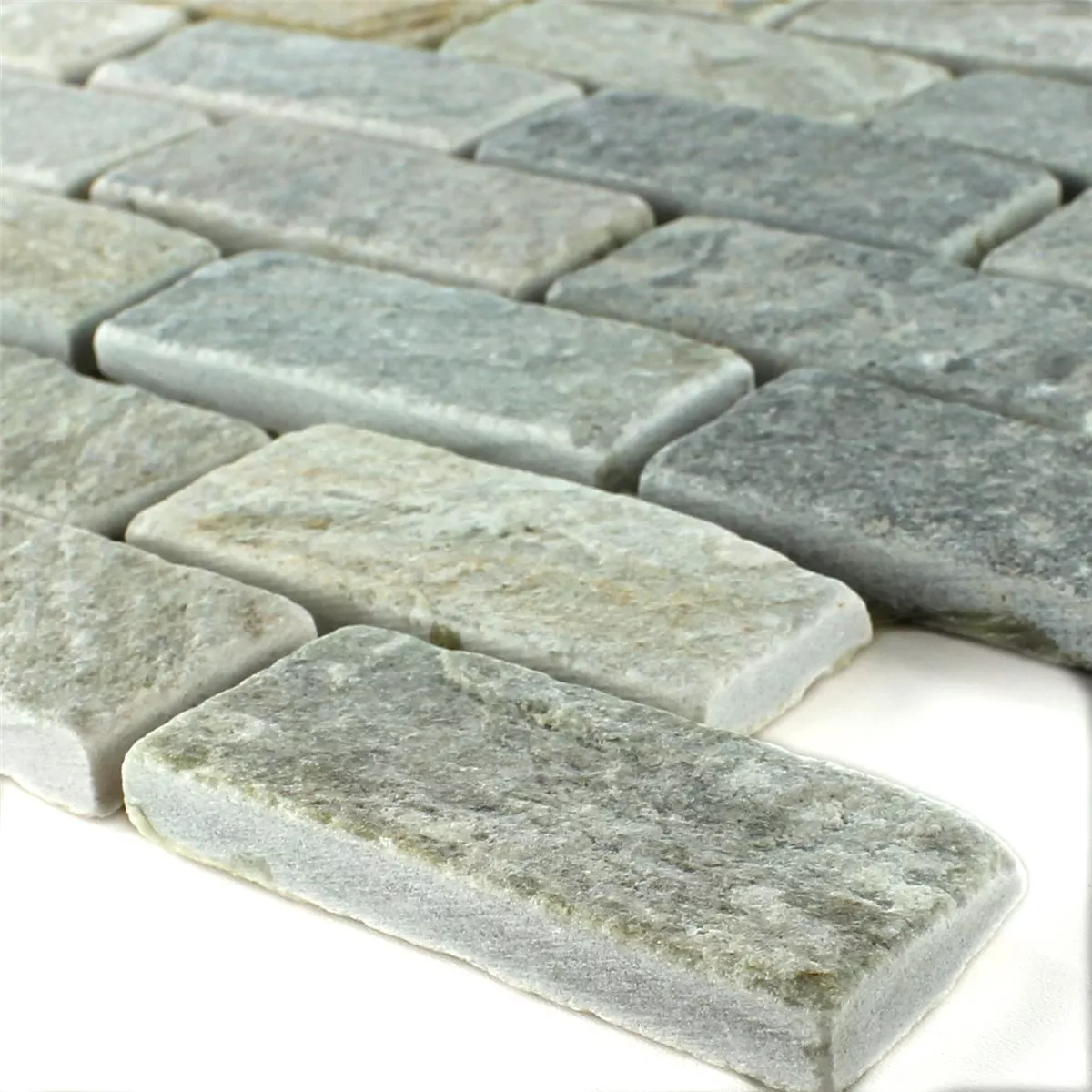 Mozaiková Dlaždice Křemenec Béžová Šedá 26x66mm Mozaiková Dlaždice Křemenec Béžová Šedá 26x66mm