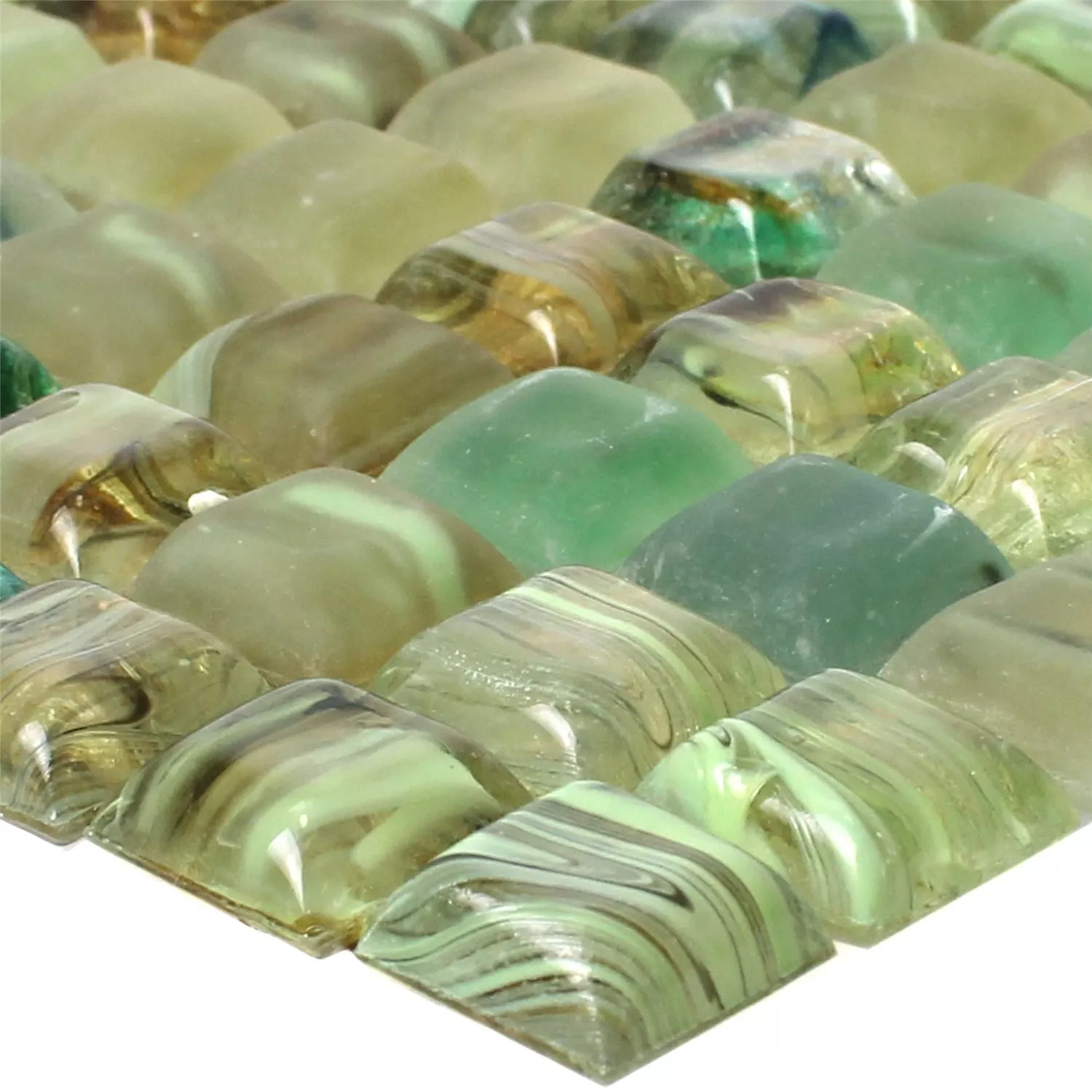 Vzorek Sklo Plavecký Bazén Mozaikové Dlaždice Pergamon Zelená