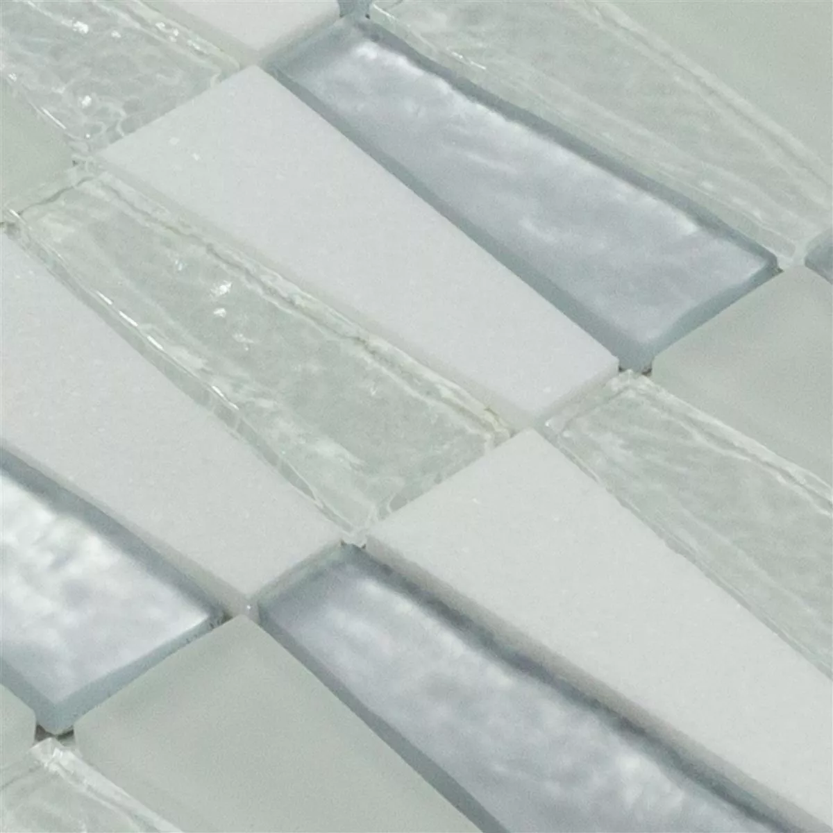 Vzorek Mozaika Ze Skla A Přírodního Kamene Dlaždice Marseille Bílá Mix 