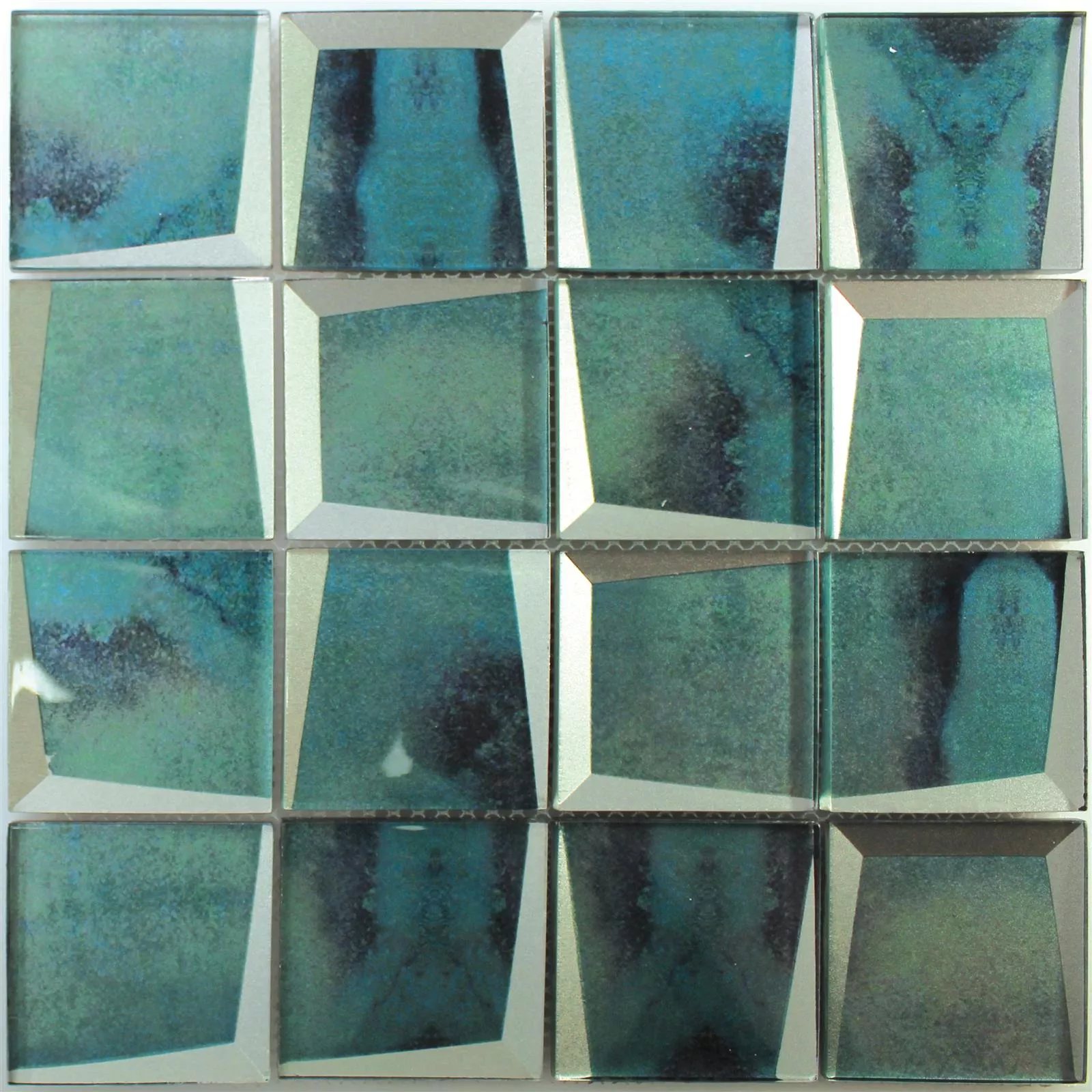 Skleněná Mozaika 3D Vzhled Leonora Modrá Tyrkysový
