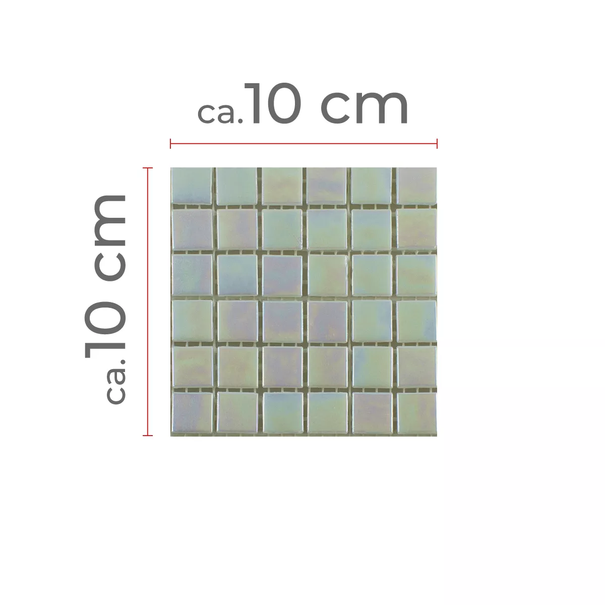 Vzorek Skleněná Mozaika Perleťový Efekt Ingolstadt Bílá Čtverec 