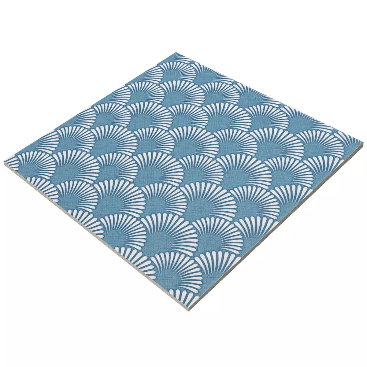 Podlahové Dlaždice Cementový Vzhled Wildflower Modrá Dekor 18,5x18,5cm