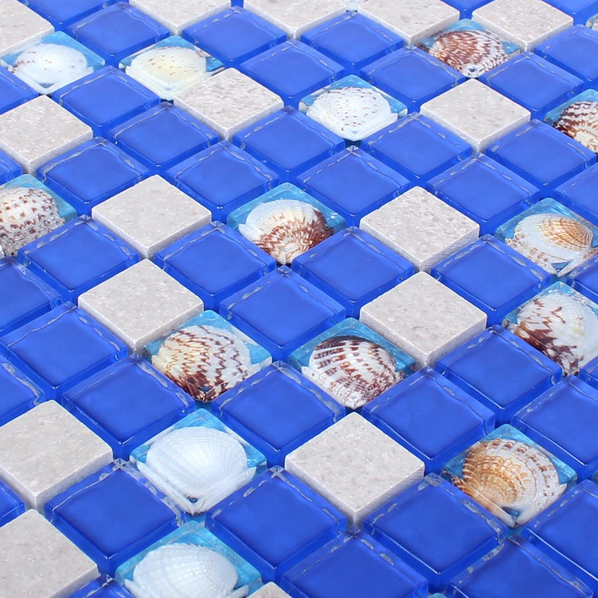 Skleněná Mozaika Dlaždice Z Přírodního Kamene Tatvan Modrá Šedá