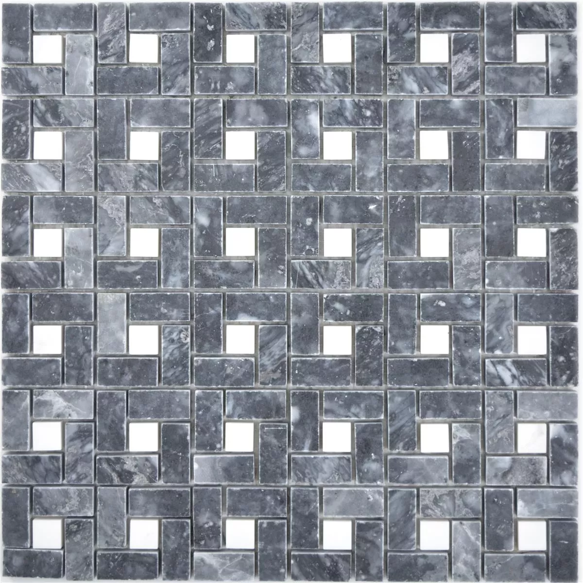 Vzorek Přírodní Kámen Mramor Mozaikové Dlaždice Umay Černá Bílá