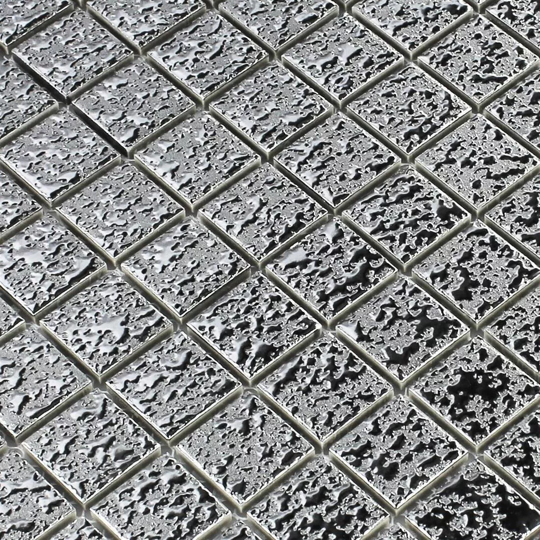 Mozaiková Dlaždice Keramika Sherbrooke Stříbrná Tepaný