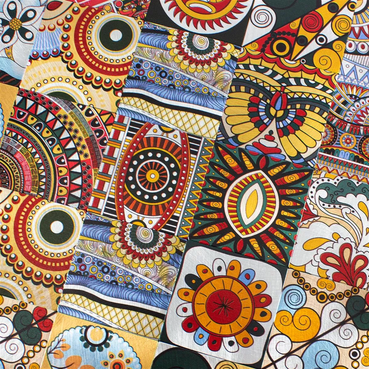 Kov Retro Mozaikové Dlaždice AyBatur Samolepicí Pestrobarevná