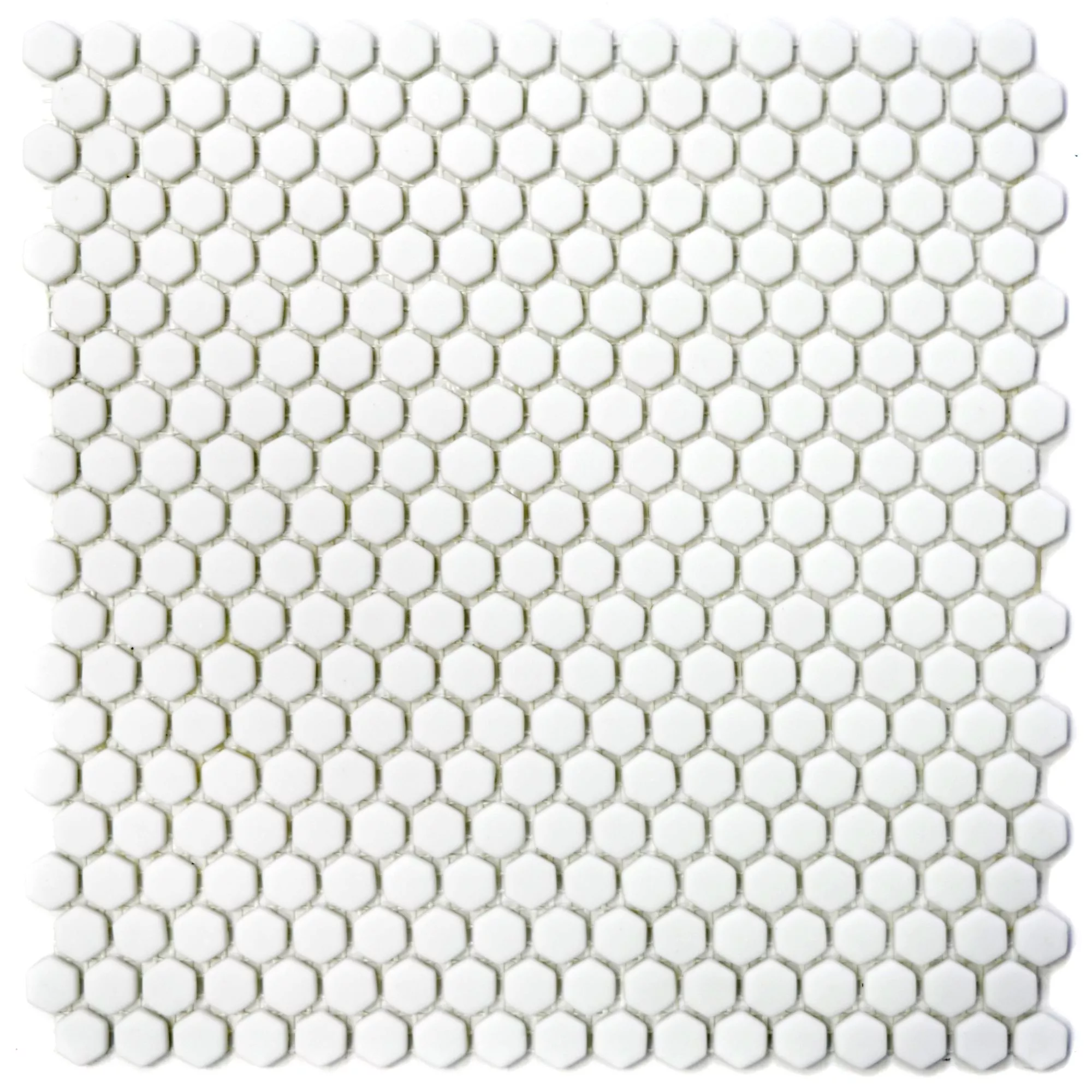 Skleněná Mozaika Dlaždice Kassandra Šestiúhelník Bílá Matný