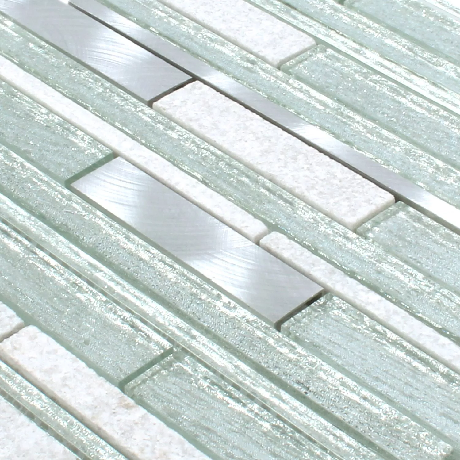 Vzorek Mozaiková Dlaždice Panorama Stříbrná Bílá